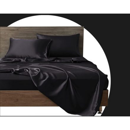 Szatén ágynemű garnitúra fekete színben