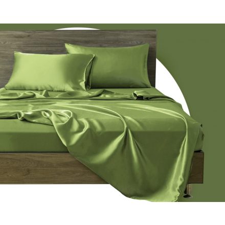 Szatén ágynemű zöld színben