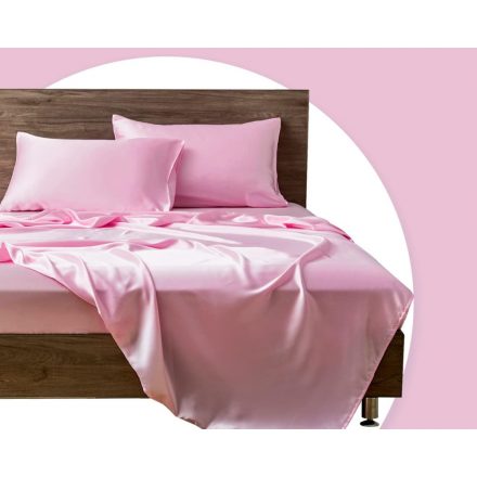 Szatén ágynemű rózsaszín színben